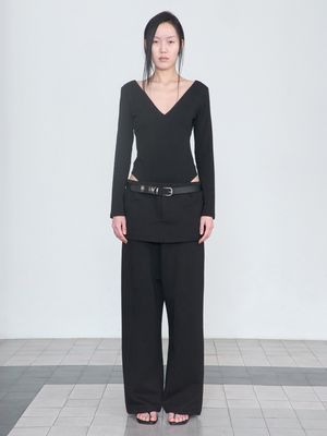 Skirt Layered Sweatpants _ Black