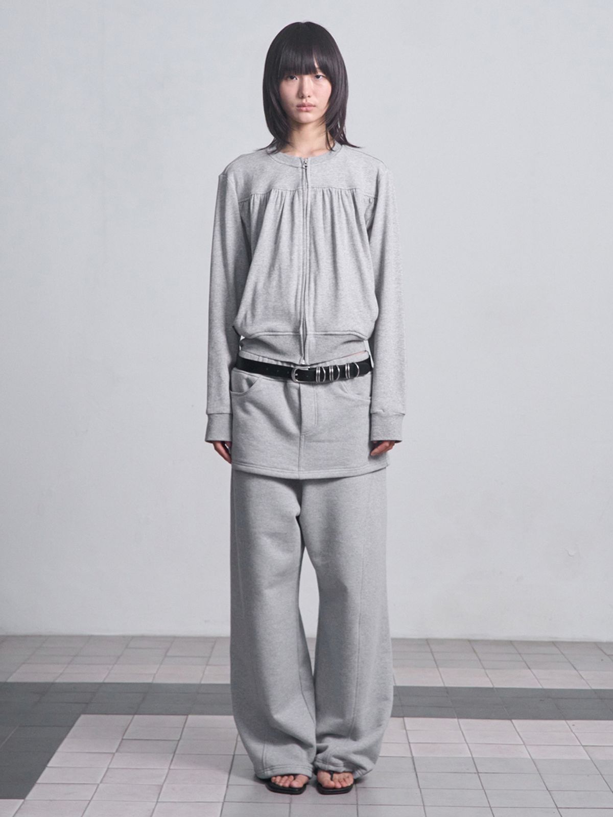 세릭(CERRIC) Skirt Layered Sweatpants _ Gray