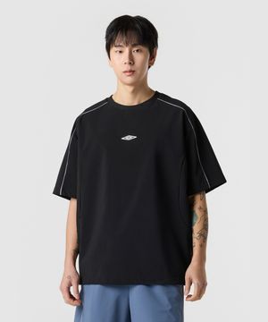 올라운드 스트레치 반팔 피스테 블랙 UR121SWT23