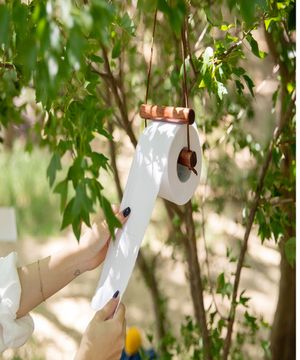 감성 캠핑 우드 휴지걸이 용품