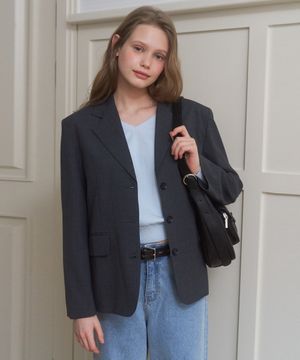 A WOOL TAILORING JACKET_CHARCOAL