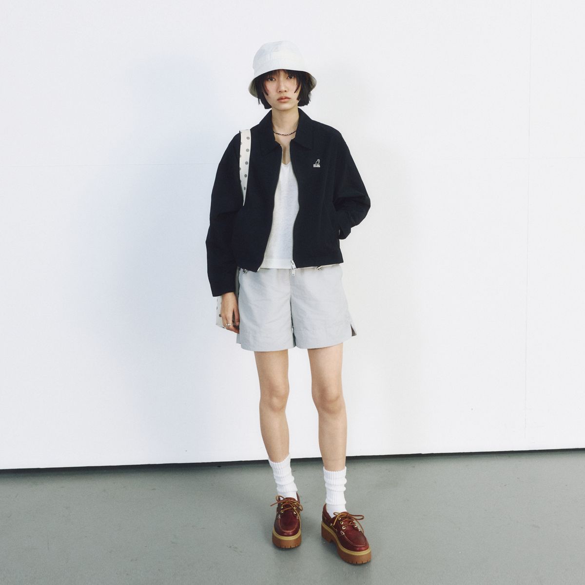 캉골(KANGOL) 우먼스 해링턴 자켓 8563 블랙