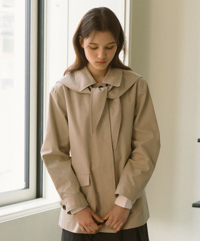 세일러 트렌치 코트_베이지