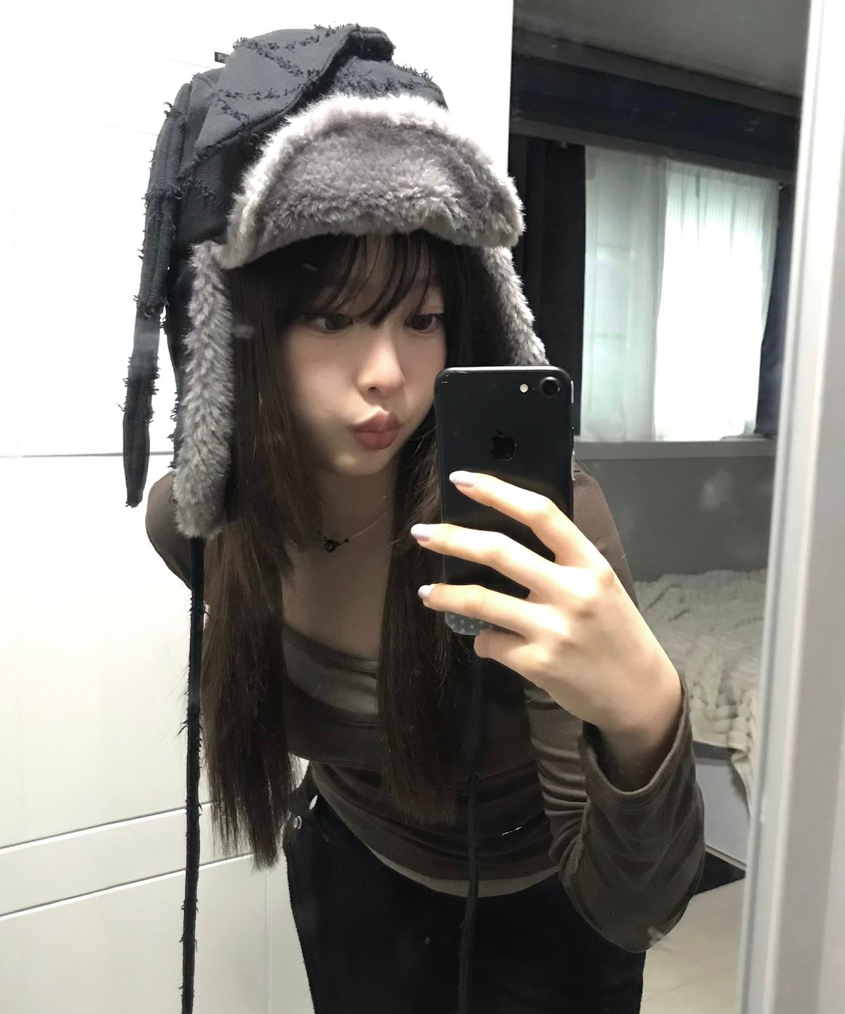탄산마그네슘(TANSANMAGNESIUM) 래빗 트루퍼 햇 (데미지 블랙)