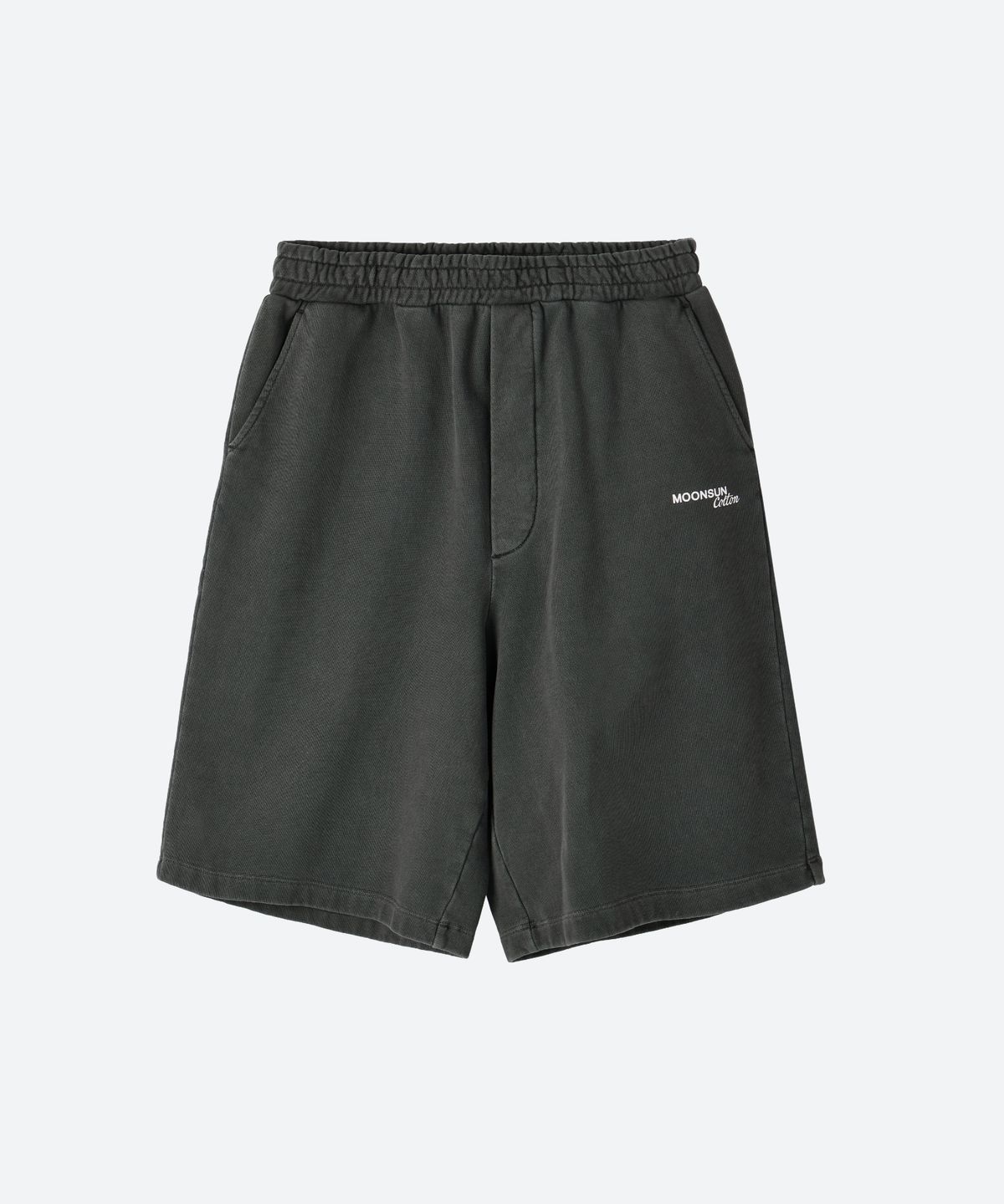 문선 아카이브(MOONSUN ARCHIVE) M.C UNISEX, Logo Pigment-Dyed Sweat Shorts / CHARCOAL