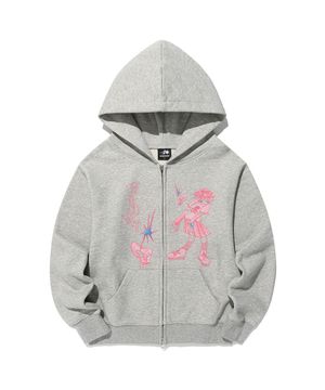STAR SHOES GIRL HOODIE ZIP UP_LIGHT GREY(NG2GSUM481A)