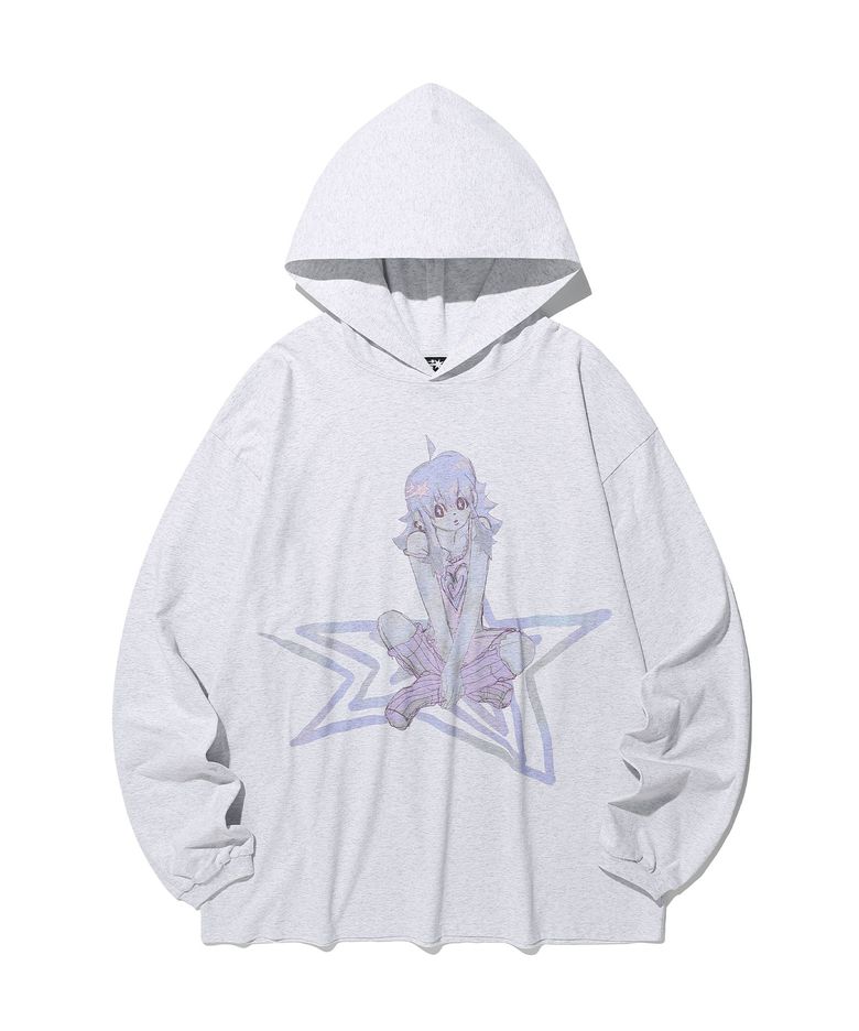 STAR GIRL BIGBIG L/S HOODIE_LIGHT GREY(NG2GSUT551A)