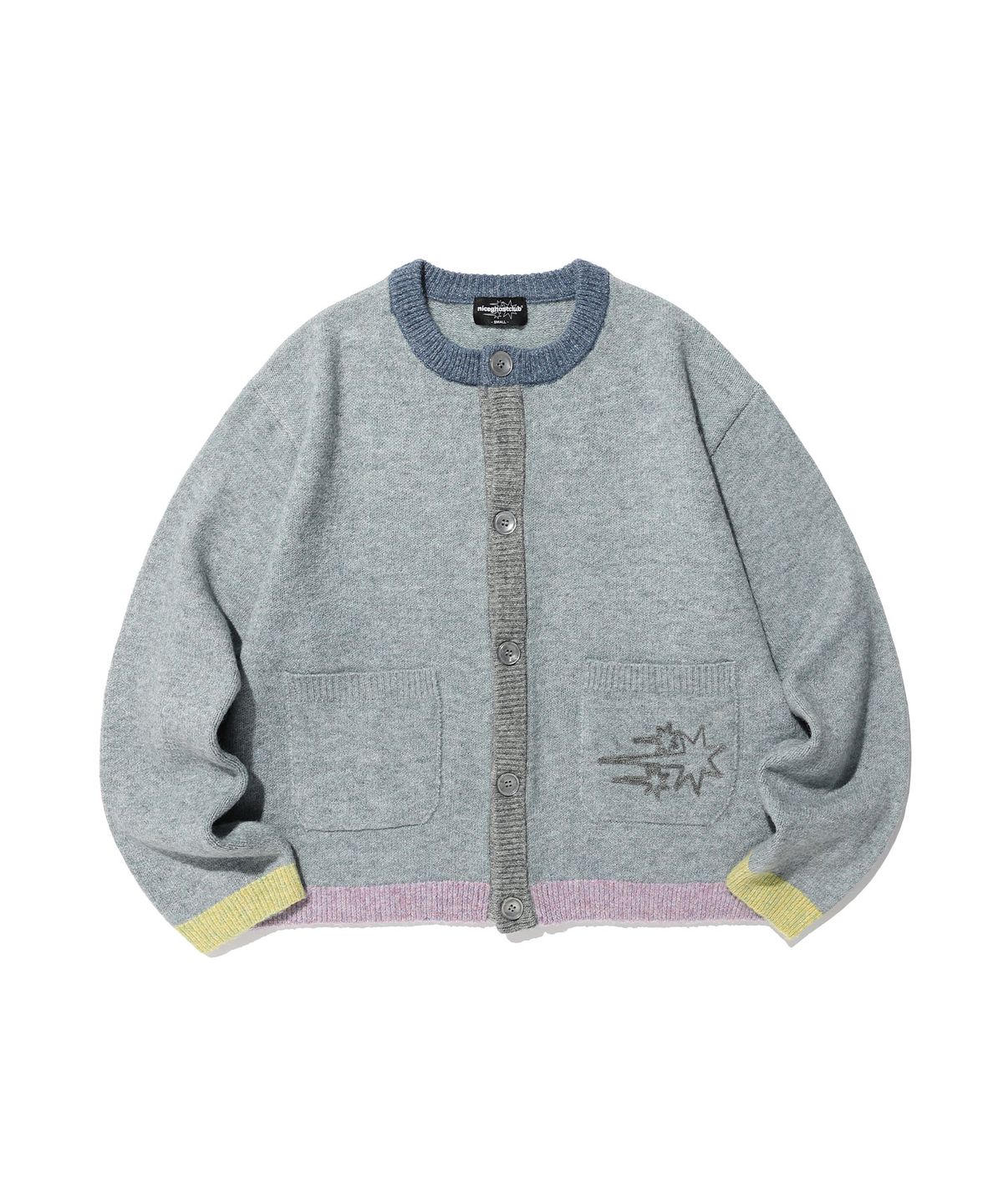 나이스고스트클럽(NICEGHOSTCLUB) COLOR BLOCK KNIT CARDIGAN_BLUE(NG2GSUK680A)