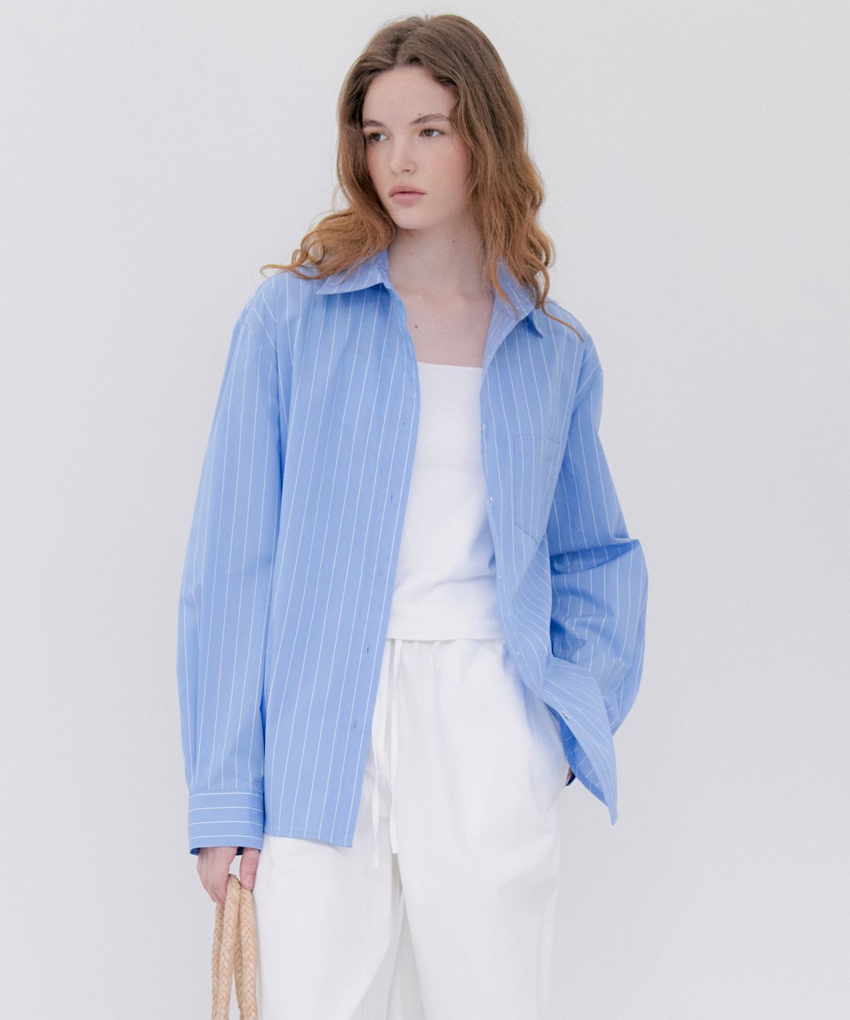노티아(NOTIA) DOUBLE STITCH COMFORT SHIRT - BLUE STRIPE