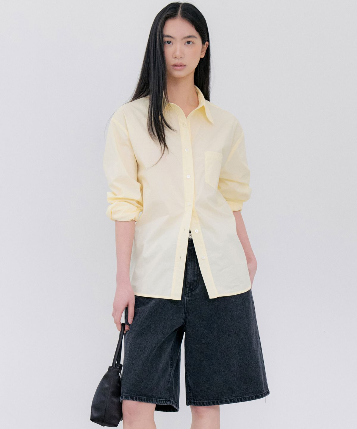 노티아(NOTIA) DOUBLE STITCH COMFORT SHIRT - LIGHT YELLOW