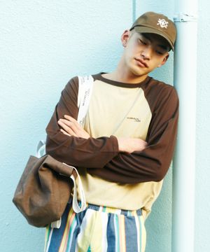 M.C UNISEX, Logo Raglan T-Shirt / YELLOW