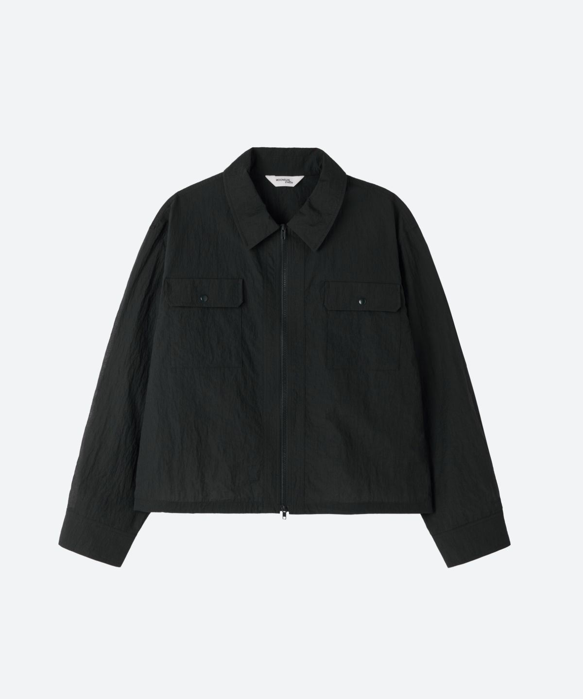 문선 아카이브(MOONSUN ARCHIVE) M.C UNISEX, Sheer Zip-Up Shacket / DARK NAVY