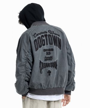 빈티지 피그먼트 워크 후드 자켓 차콜