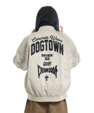 빈티지 피그먼트 워크 후드 자켓 아이보리