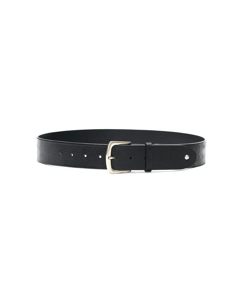 PAISLEY WIDE BELT, BLACK
