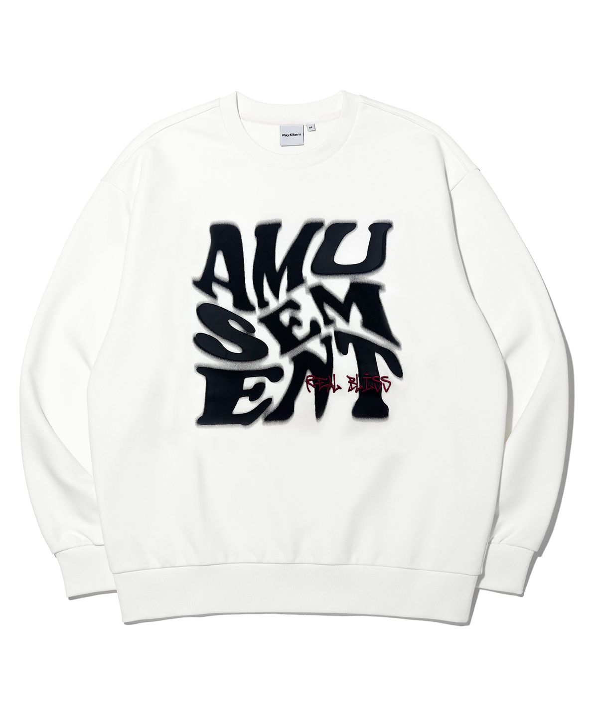 레이피커스(RAYFIKERS) 어뮤즈먼트 빅 워딩 맨투맨 MQ1TU051_OFF WHITE