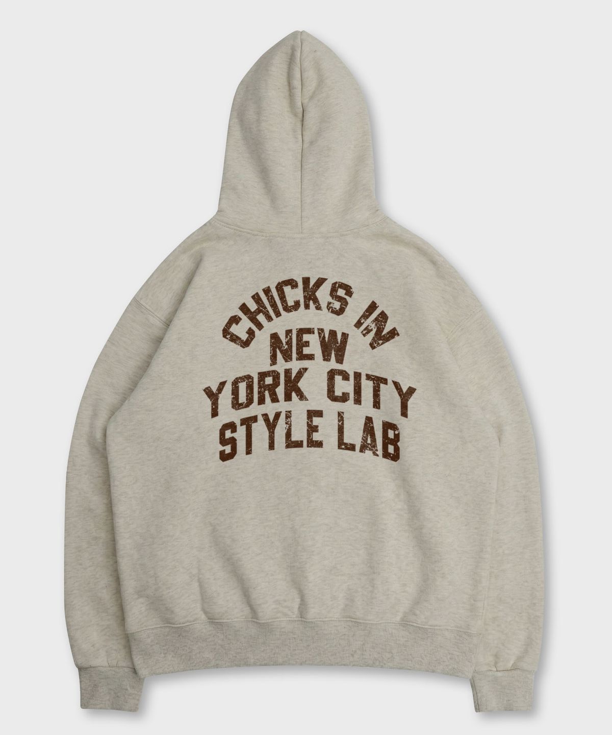 칙스(CHICKS) 스타일랩 오버 후드티 오트밀