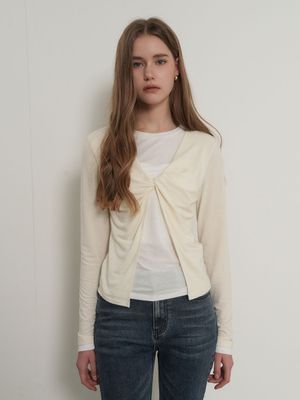 레이어드 트위스트 티셔츠 [IVORY] / WBE3L01502