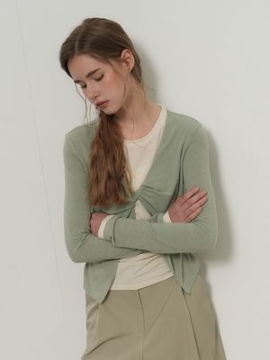 레이어드 트위스트 티셔츠 [MINT] / WBE3L01502