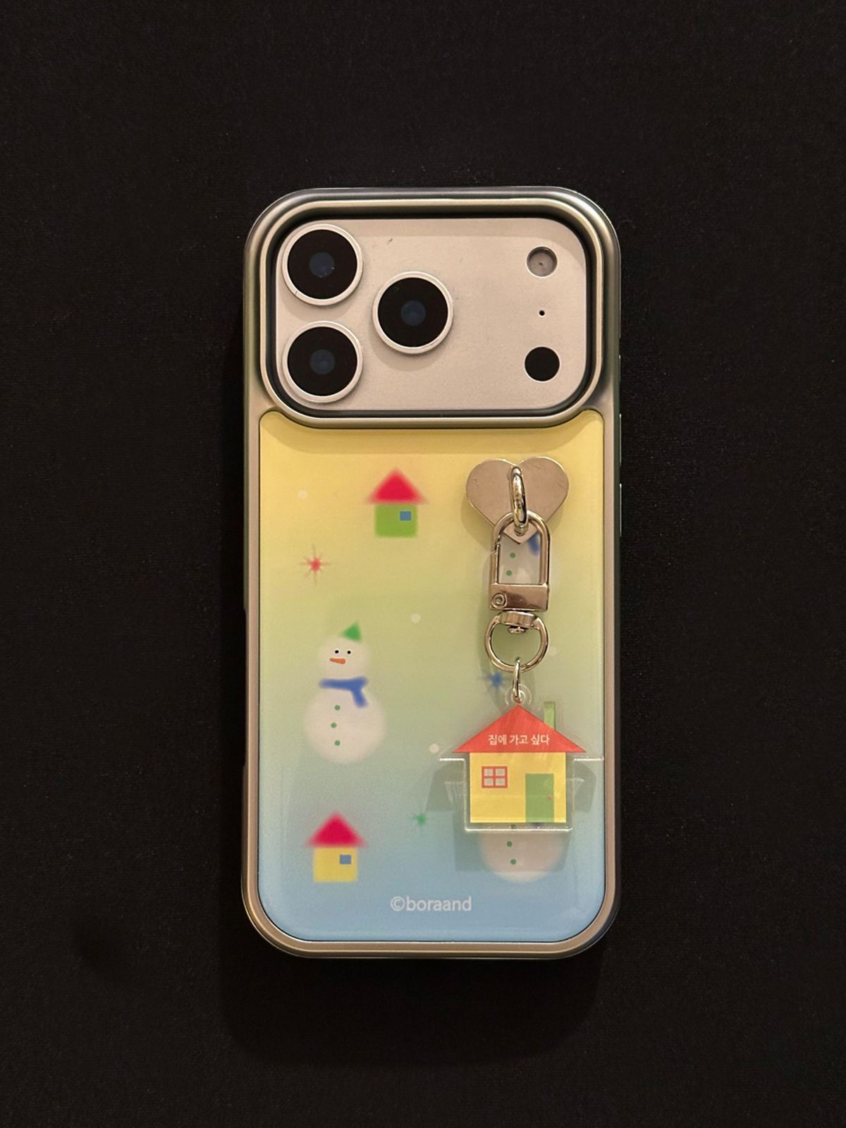 보라앤드(BORAAND) 눈사람 샤베트 실버 에폭시 범퍼 폰케이스 (에폭시/맥세이프)