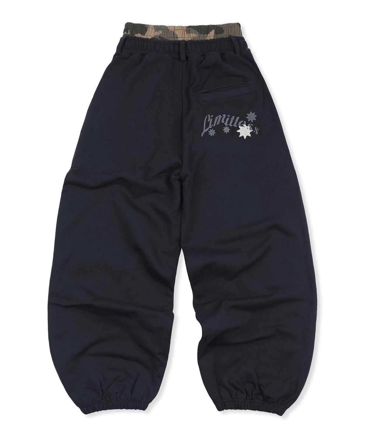 엑스톤즈(XTONZ) XP328 카모 레이어드 벌룬 스웨트 팬츠 (BLACK)