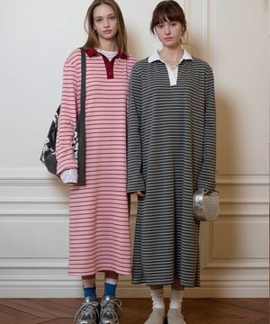 피케 스트라이프 드레스 (2 컬러)