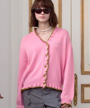브이 로맨틱 가디건_핑크