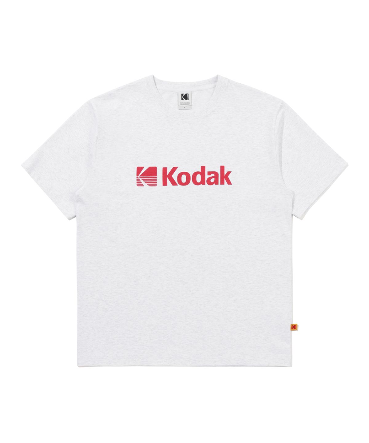 코닥(KODAK) 에센셜 빅로고 아스킨 반팔 티셔츠 WHITE MELANGE
