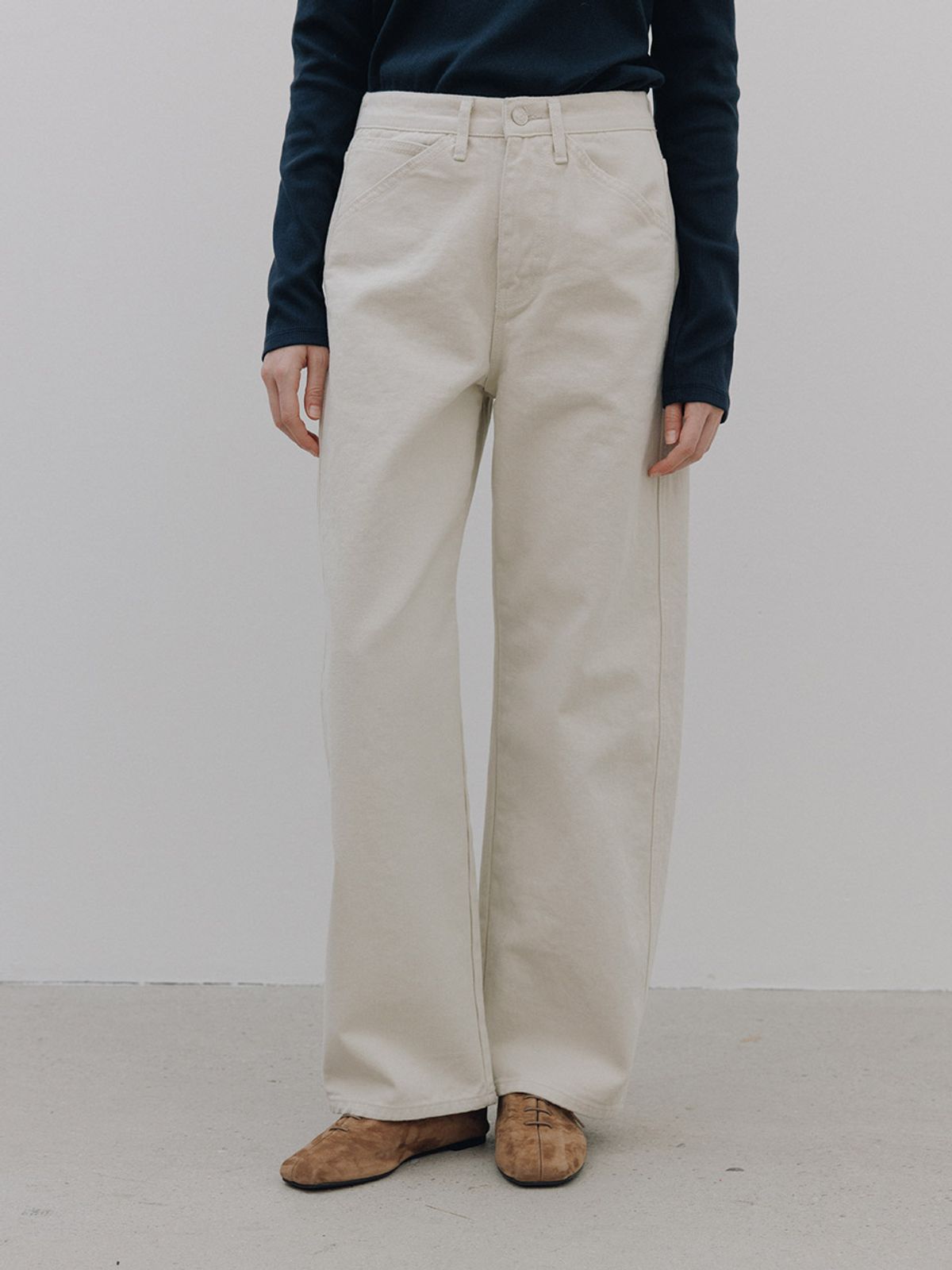 헌치(HUNCH) Curved Color Cotton Denim (2color)