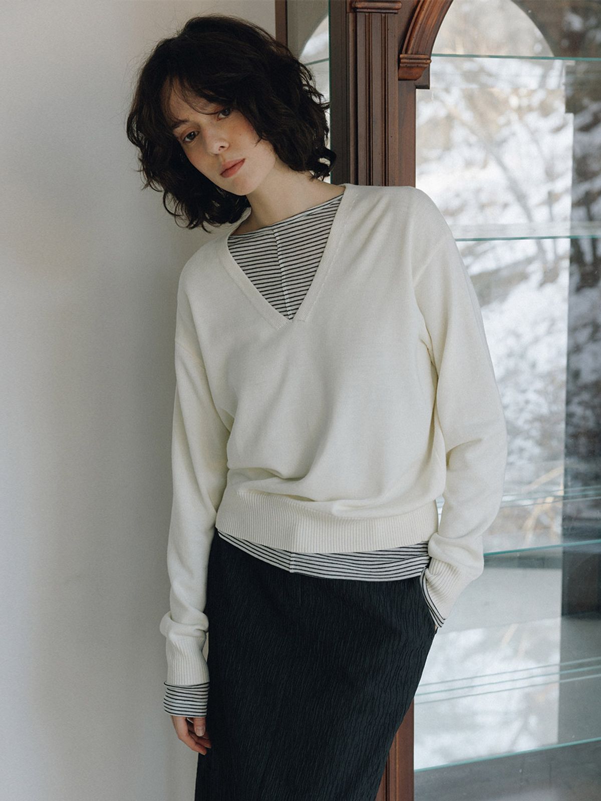 헌치(HUNCH) Classical Soft V-Neck Knit (3color)