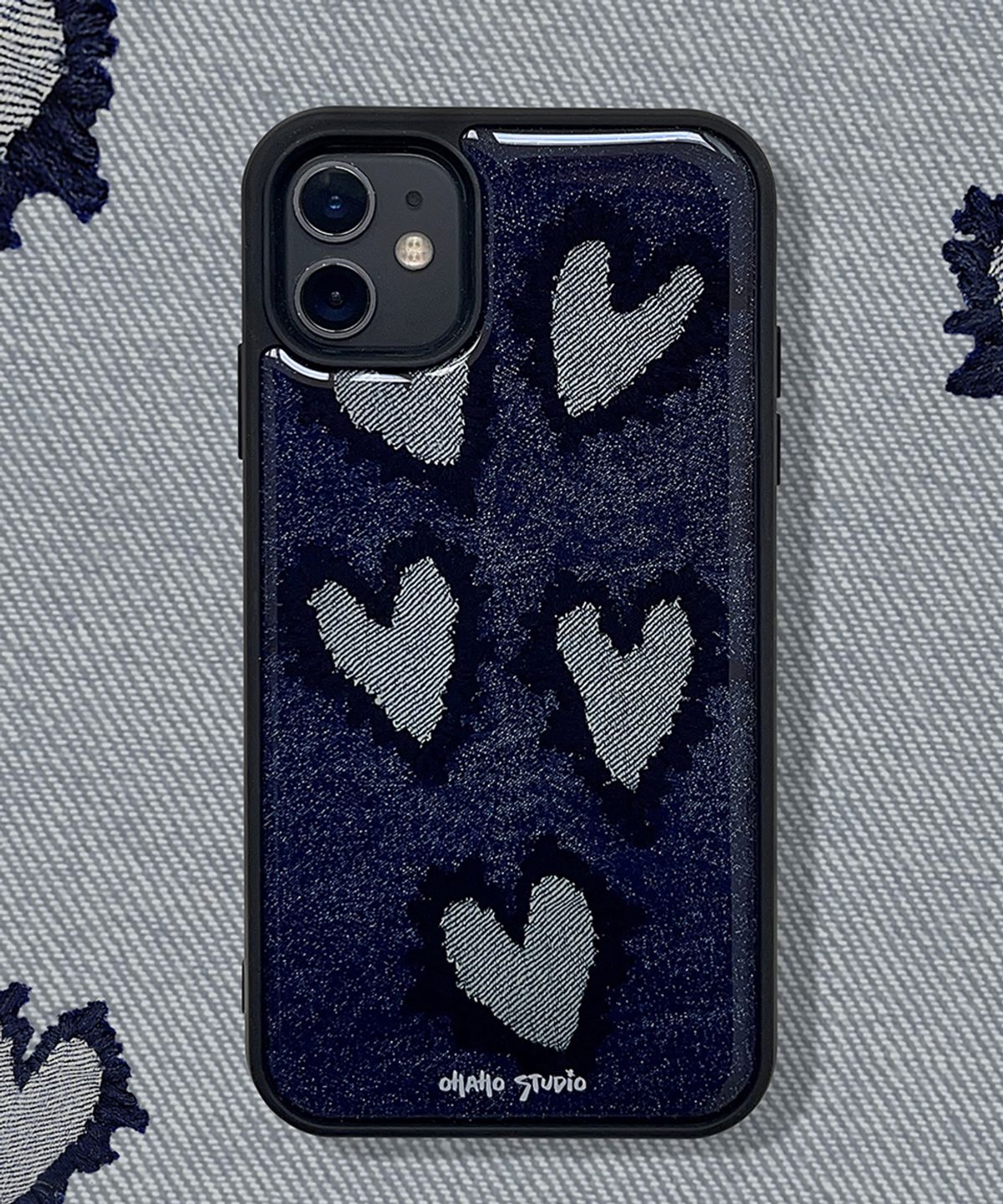 오하호 스튜디오(OHAHO STUDIO) Heart Denim Phone case (에폭시/글라스/맥세이프글라스)