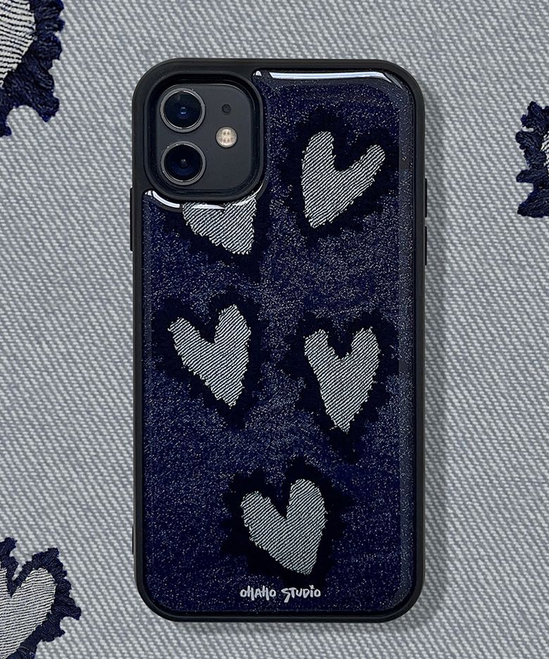 Heart Denim Phone case (에폭시/글라스/맥세이프글라스)
