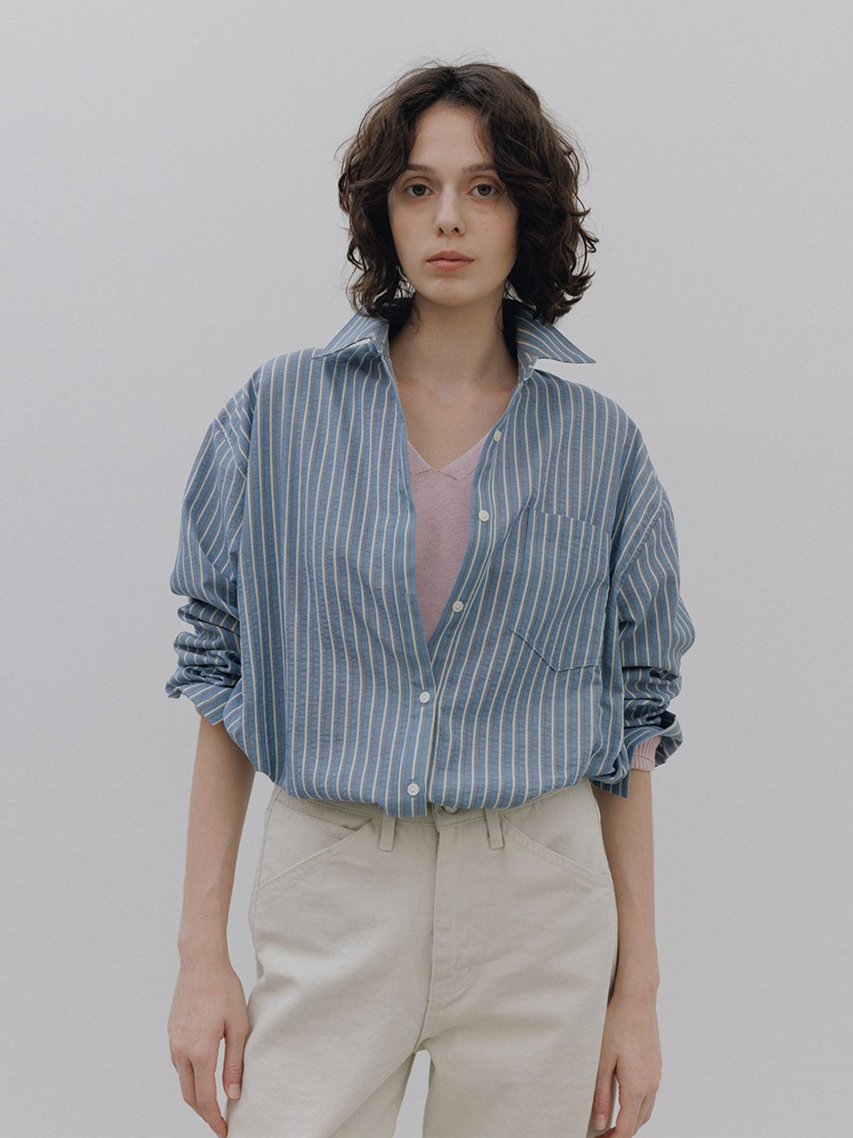 헌치(HUNCH) Multi-Strip Boxy Shirt (2color)