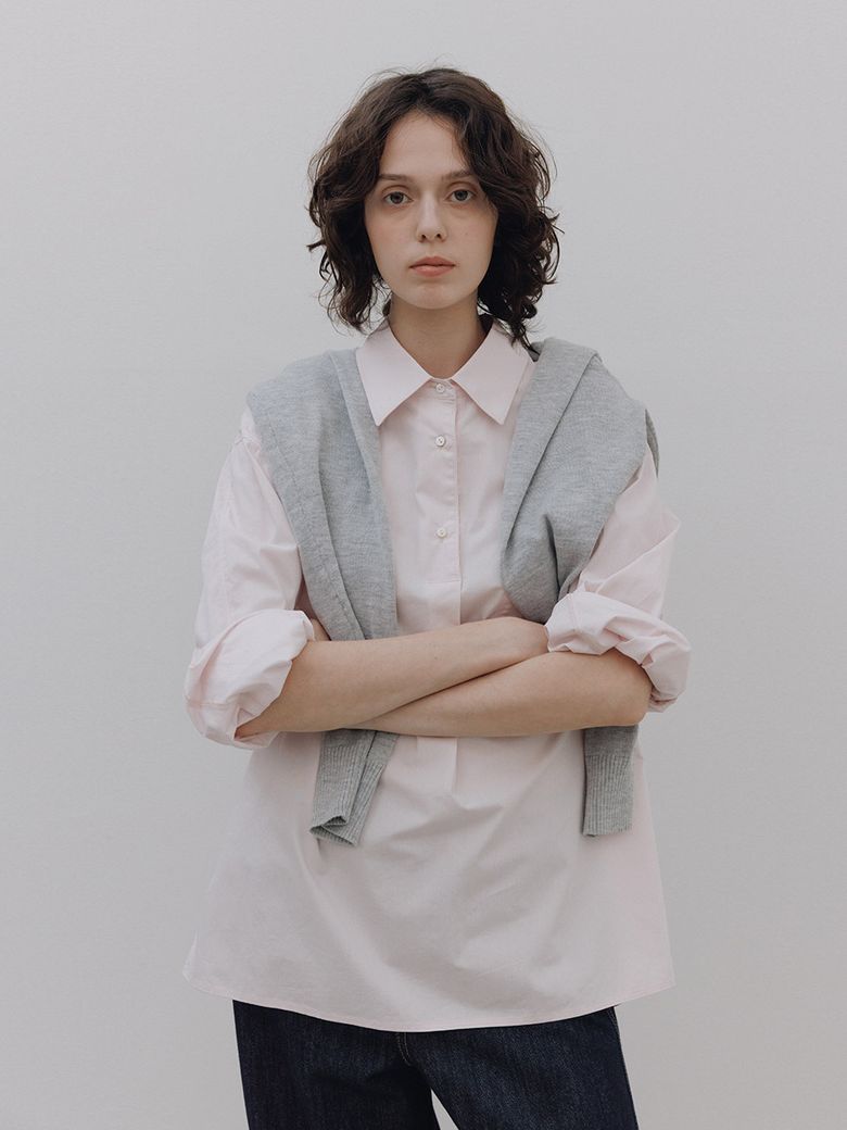 Half-Open Collar Shirt
