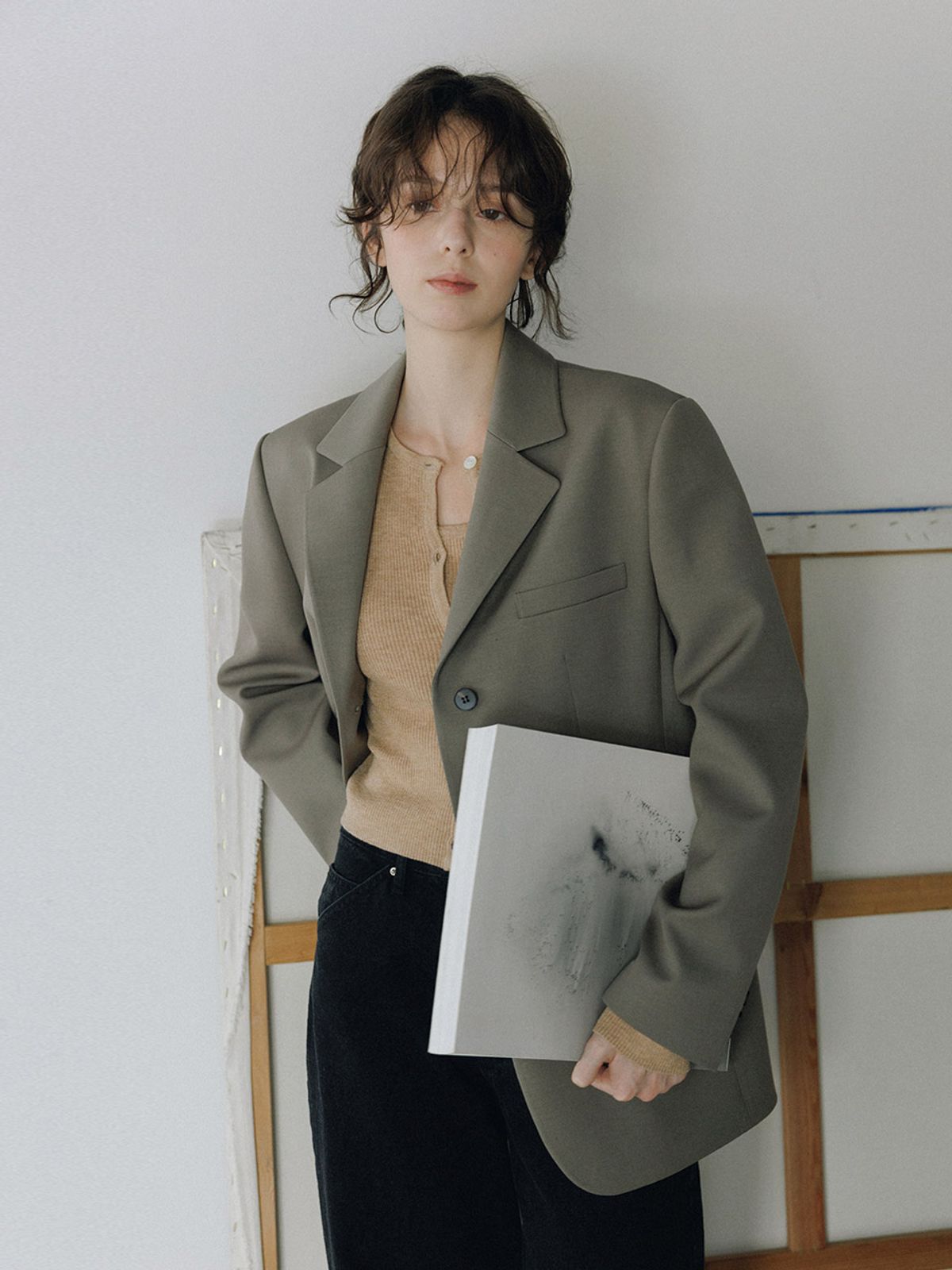 헌치(HUNCH) Oversized Back-Tie Single Jacket (2color)