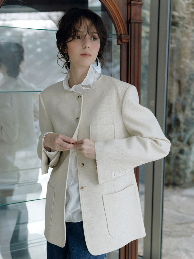 Modern Classic Tweed Jacket (2color)
