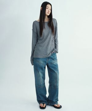 리브드 타투 롱슬리브 [그레이]