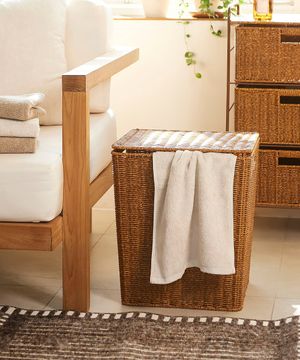 데일리 수납 바스켓 사각햄퍼 내추럴