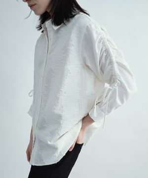 텍스처 커브 스트랩 셔츠 [아이보리]