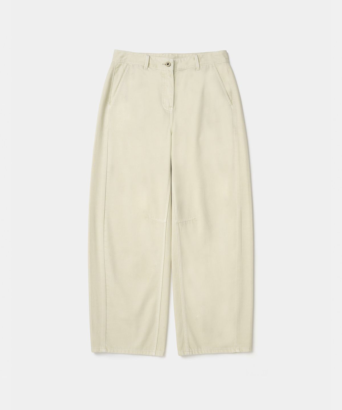 유니폼브릿지(UNIFORM BRIDGE) curved denim pants wide fit(womens) beige