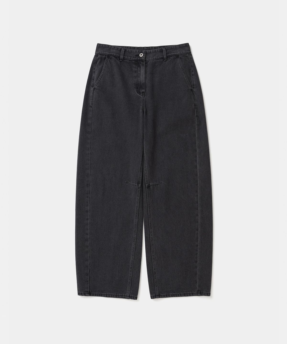 유니폼브릿지(UNIFORM BRIDGE) curved denim pants wide fit(womens) black