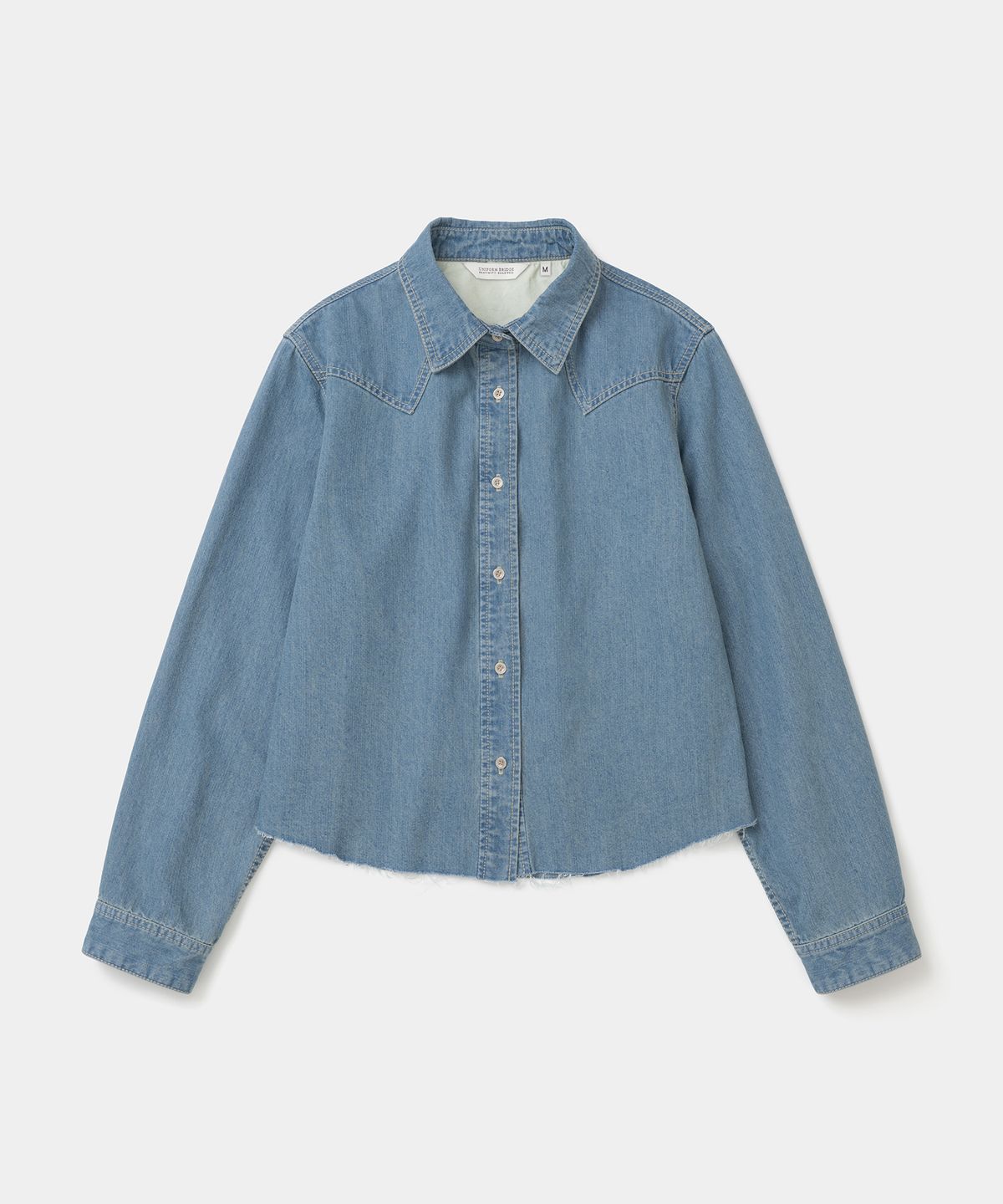 유니폼브릿지(UNIFORM BRIDGE) raw cut western denim shirt 8oz(womens) blue