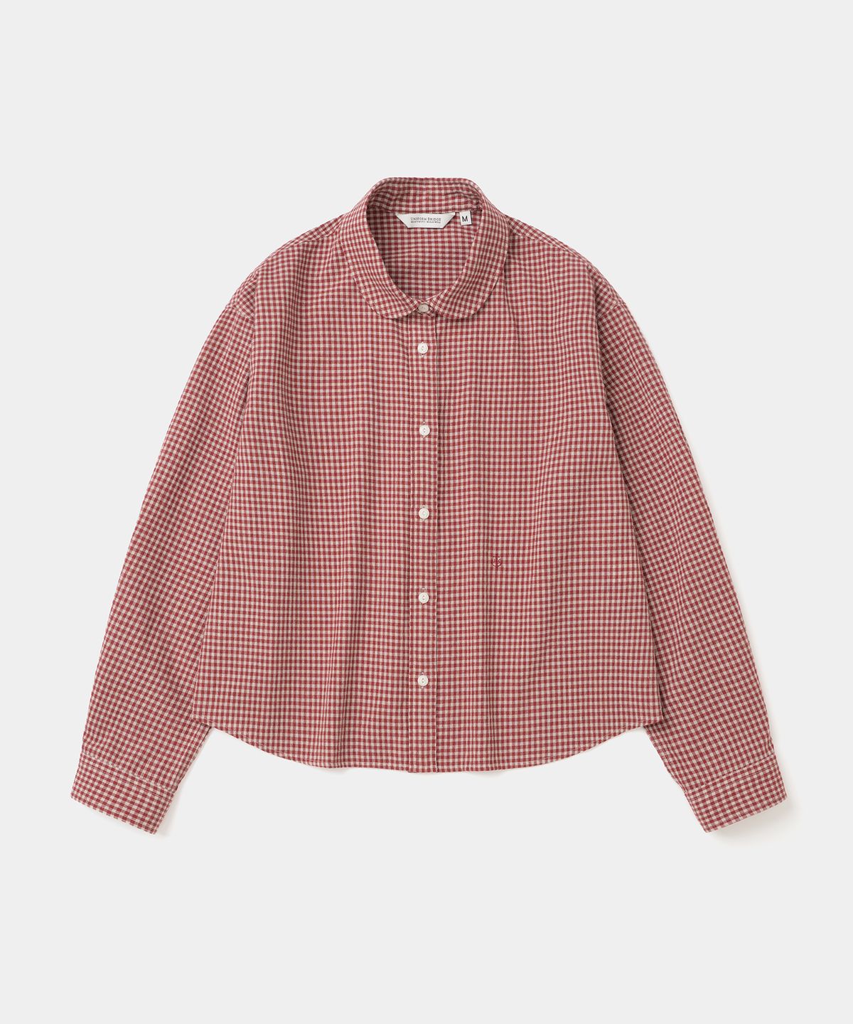 유니폼브릿지(UNIFORM BRIDGE) round collar gingham check shirt(womens) red