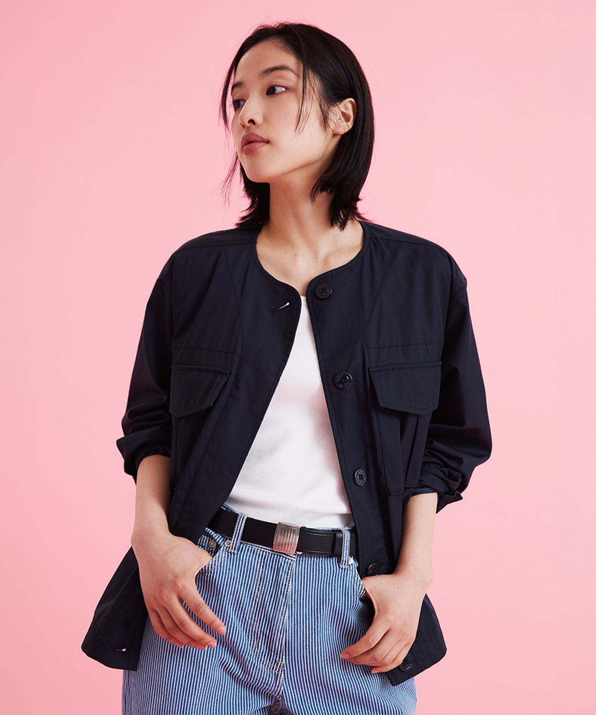 유니폼브릿지(UNIFORM BRIDGE) two pocket jacket(womens) navy