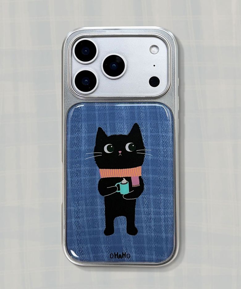 Cozy Cat Phone case_실버 (에폭시/글라스/맥세이프글라스)