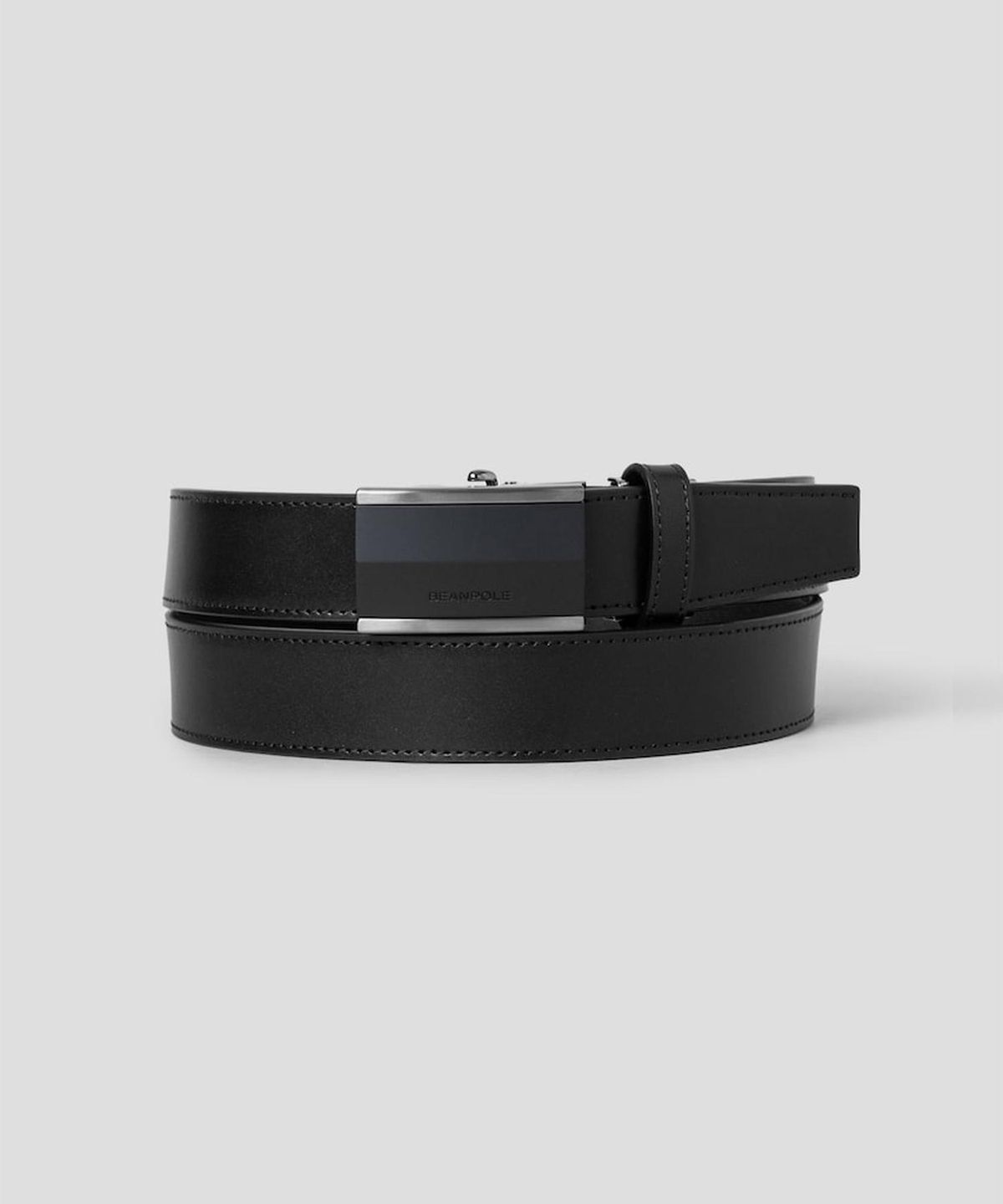 빈폴 액세서리(BEANPOLE ACCESSORY) 흑착 빈폴 로고 자동 버클 벨트  블랙