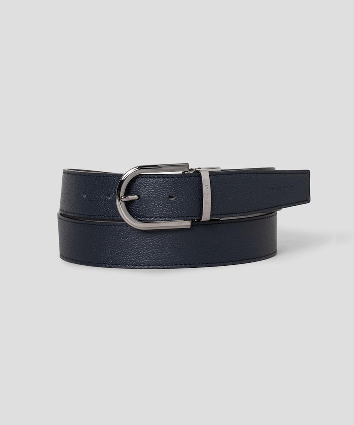 빈폴 액세서리(BEANPOLE ACCESSORY) 리버시블 라운드 유광 버클 벨트  네이비