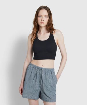 여 탄탄 립 액티브 크롭브라_블랙