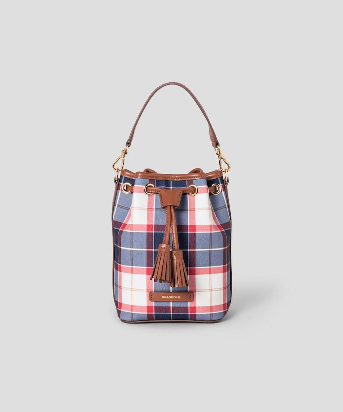 빈폴 액세서리(BEANPOLE ACCESSORY) 코어체크 PVC 드로우스트링백  레드