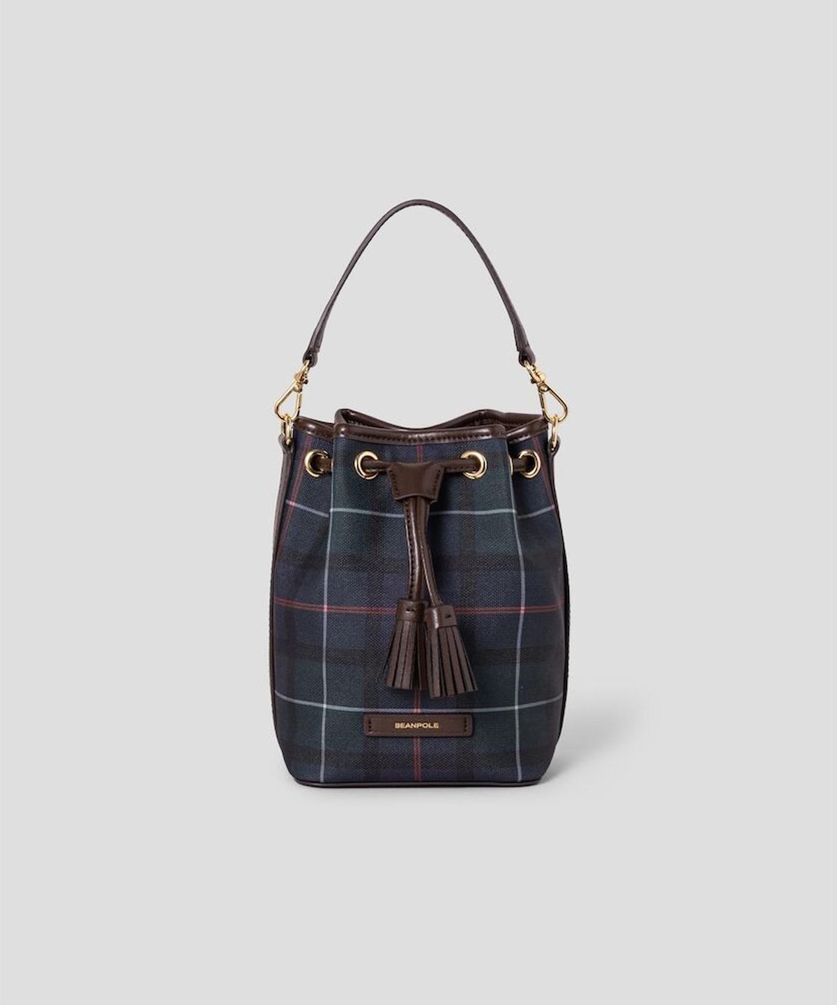 빈폴 액세서리(BEANPOLE ACCESSORY) 코어체크 PVC 드로우스트링백  그린